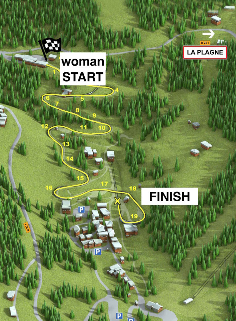 map of plagne bob track