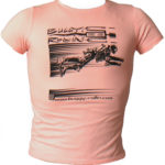 peach pink T-Shirt printed with buggy rollin flying pilot