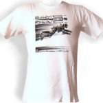 cotton white T-Shirt printed with flying buggy rollin pilot