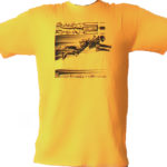sun yellow T-Shirt printed with buggy rollin flying pilot