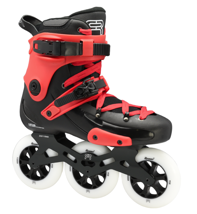 custom black red skate fr1 with 3 110 mm wheels 3D frames