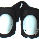 black buggy rollin shoulder protection, with white moon recap