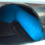 blue leather of silver-blue arm set
